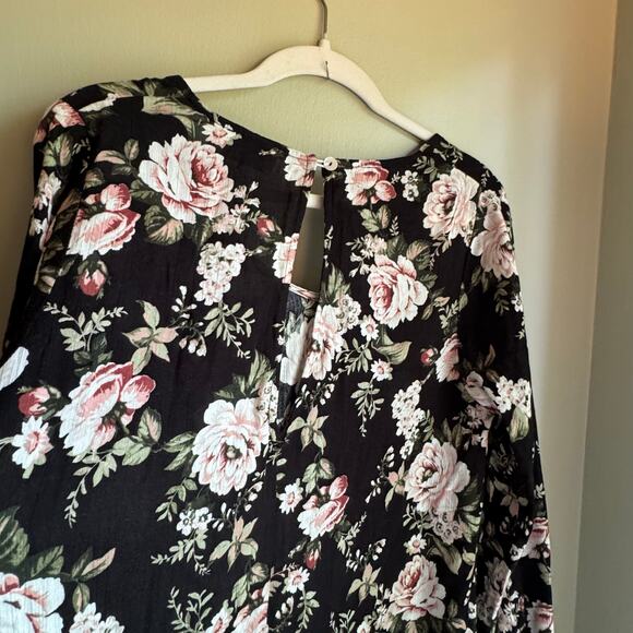 Show Me Your Mumu Donnie Dress Black Floral Long Sleeve Mini Swing Dress S - Picture 7 of 7